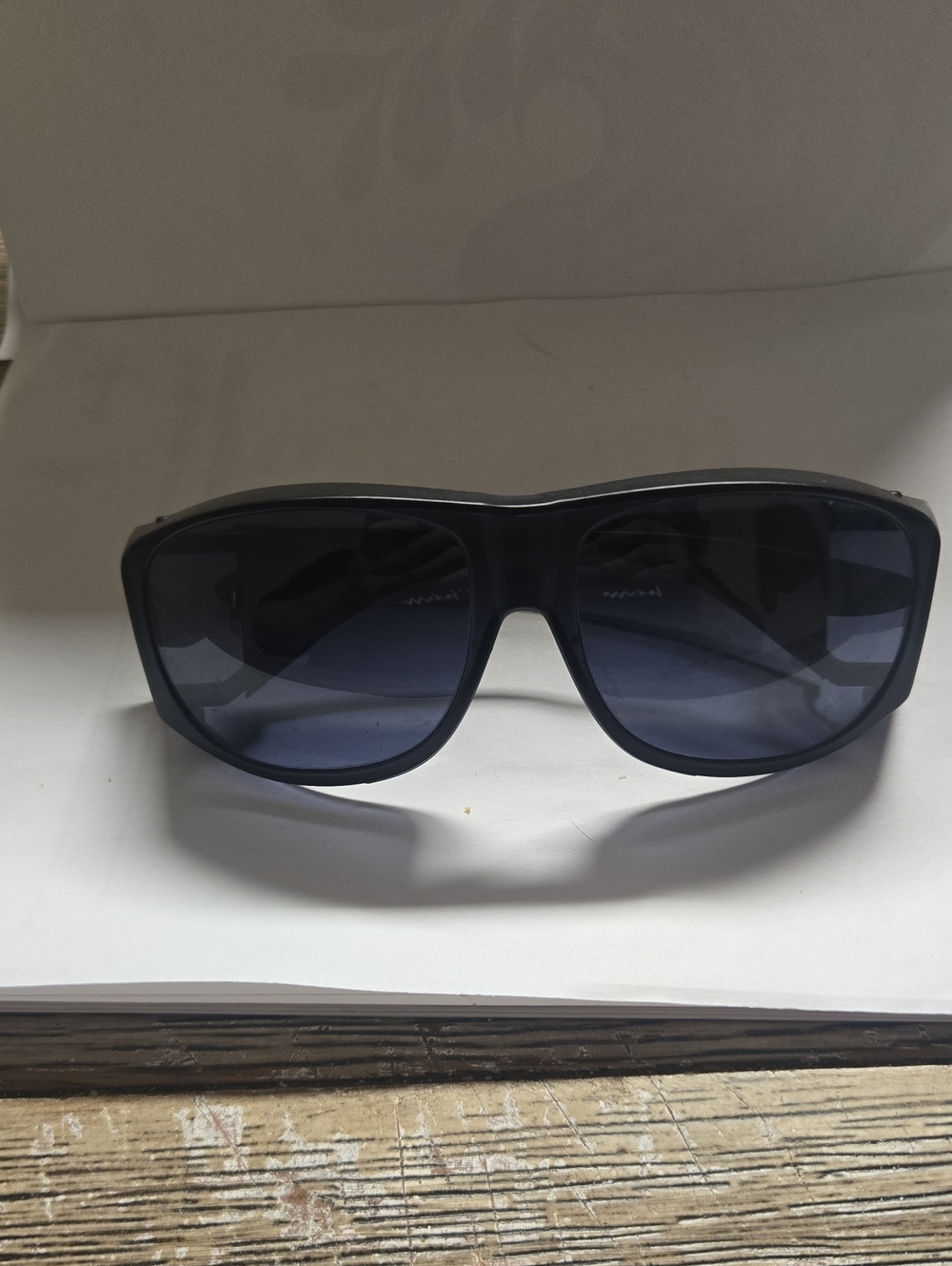 Source Unknown Men's Black Sunglasses with Dark Blue Lenses